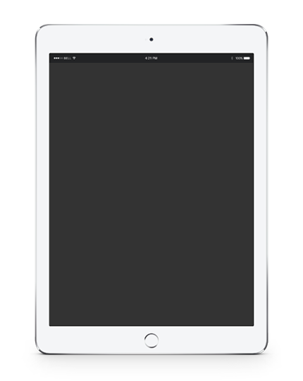 iPad showing a print design layout