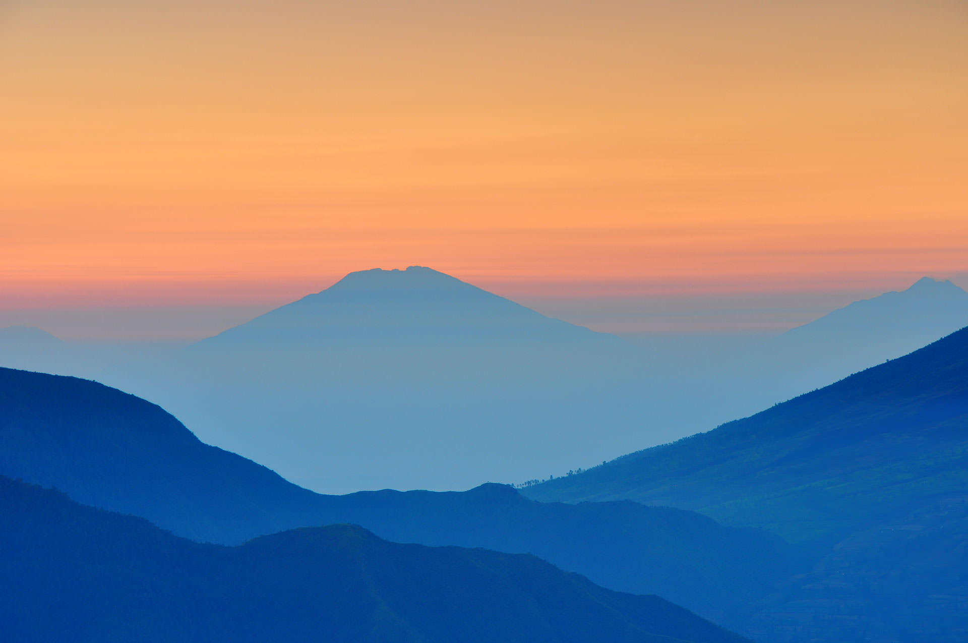 Mountain landscape hero background with search form