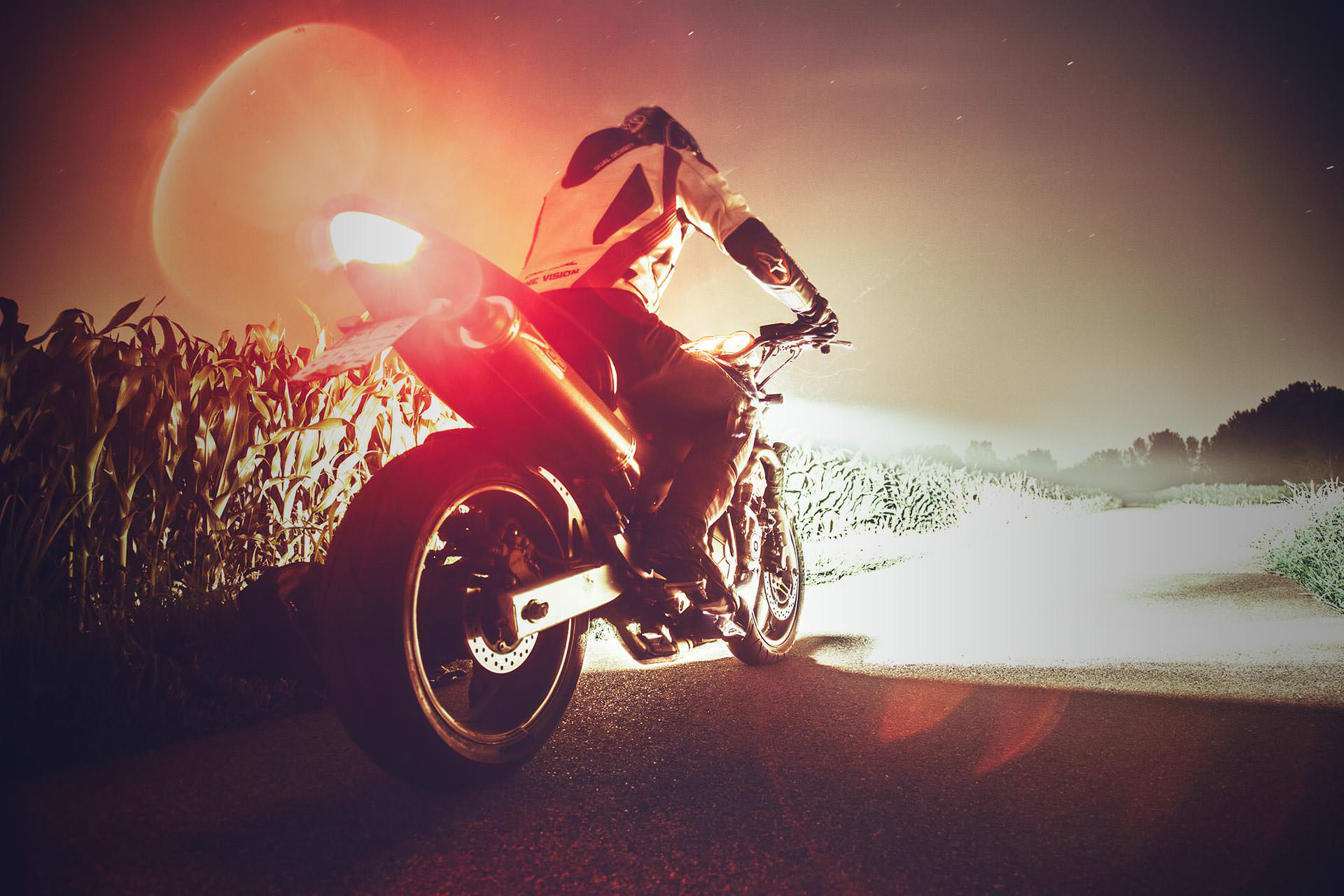 Night highway backdrop for the Night Ride slide