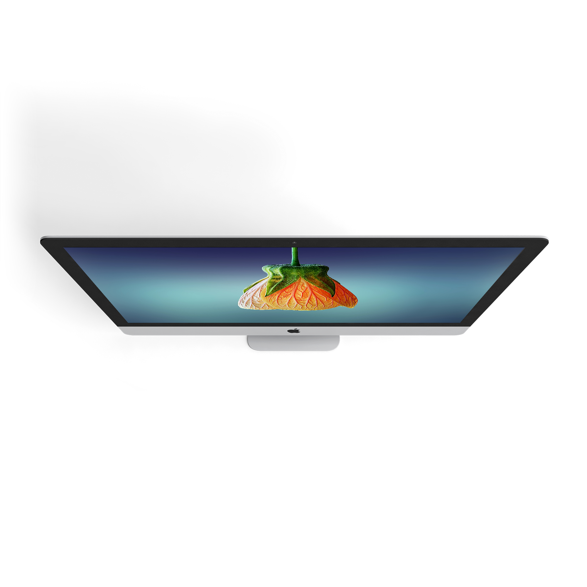 iMac display showing a clean website layout