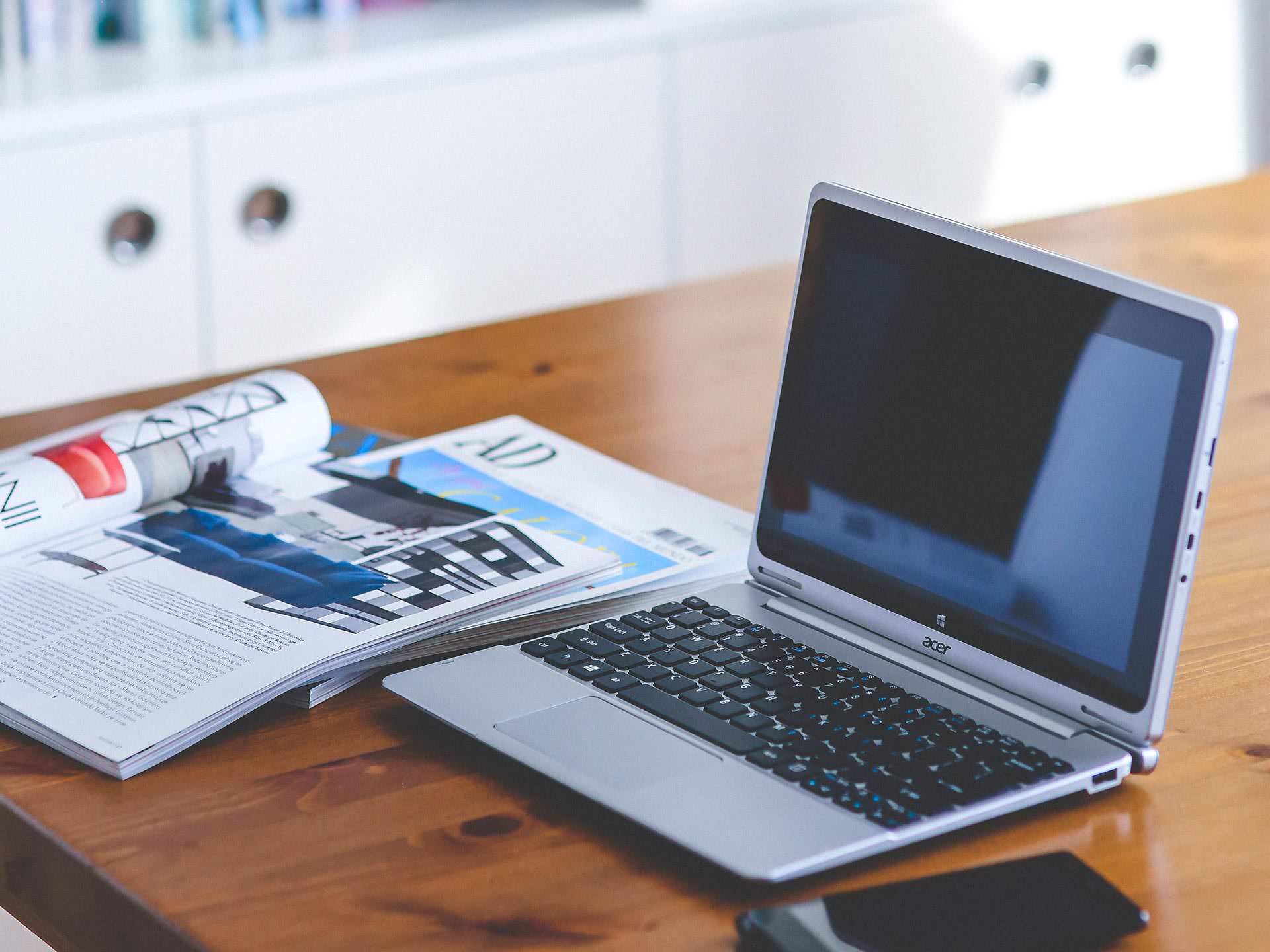 Designer working at a modern desk