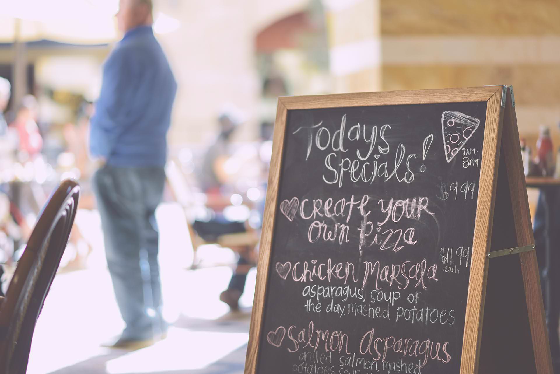 Restaurant menu overlay