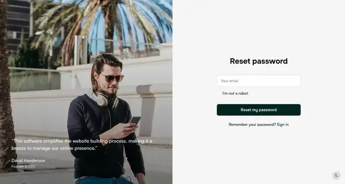 Reset password
